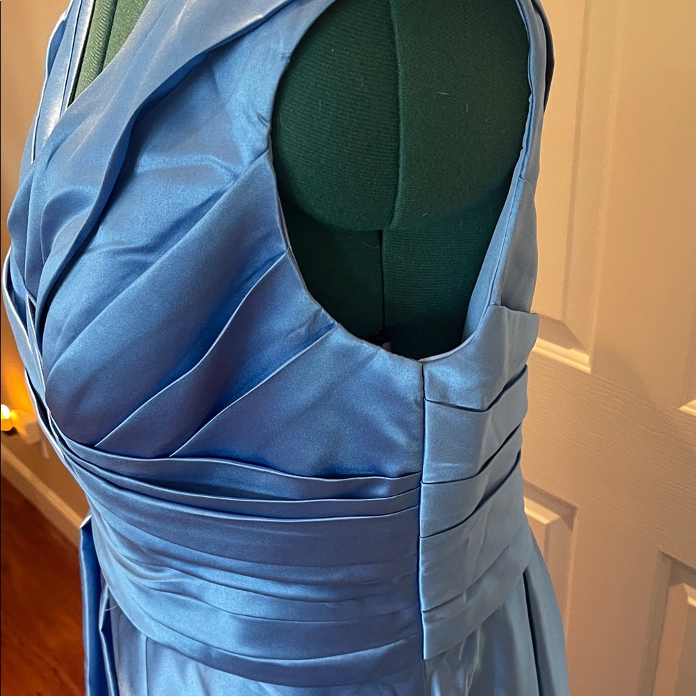 Missacc Elegant Blue Satin Dress - Picture 7 of 12